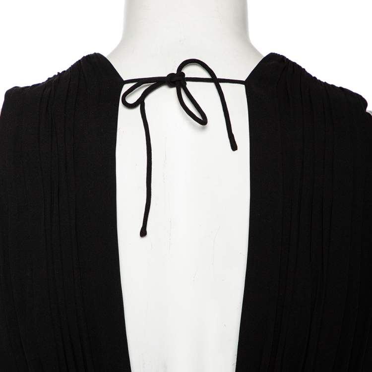 Pre Owned Alice + Olivia Black Silk & Synthetic Riva Gathered Pouf Skirt Dress M