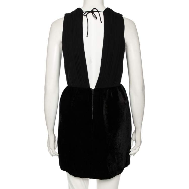 Pre Owned Alice + Olivia Black Silk & Synthetic Riva Gathered Pouf Skirt Dress M