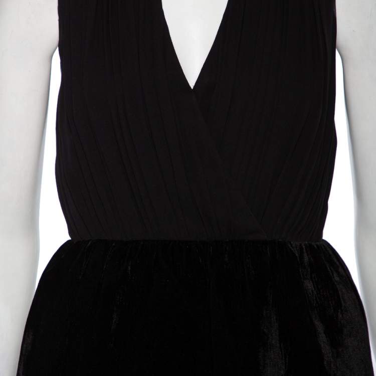 Pre Owned Alice + Olivia Black Silk & Synthetic Riva Gathered Pouf Skirt Dress M