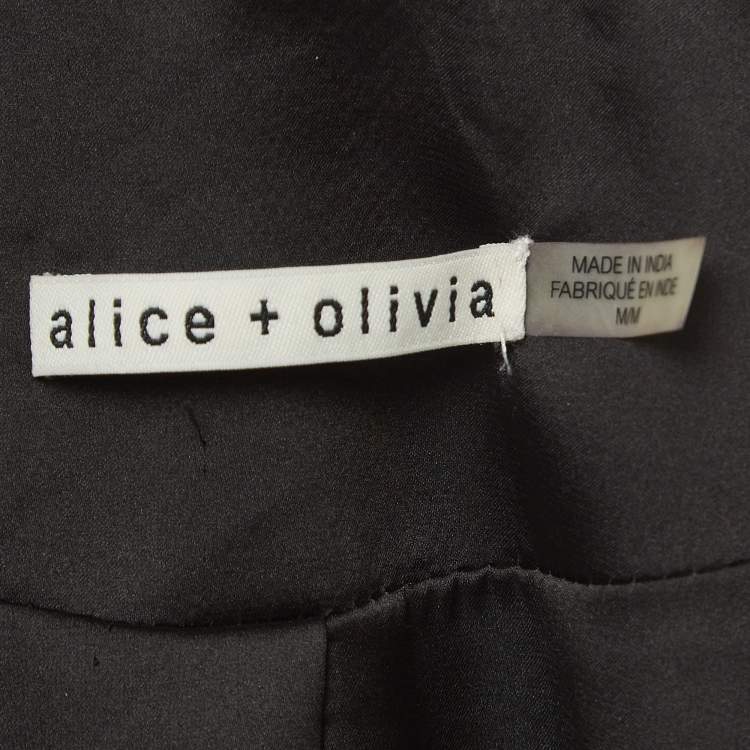 Pre Owned Alice + Olivia Navy Blue Sequin Embellished Single Breasted Suit M