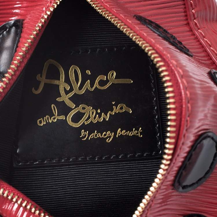Pre Owned Alice + Olivia Red/Black Epi Leather Lady Bug Pouch