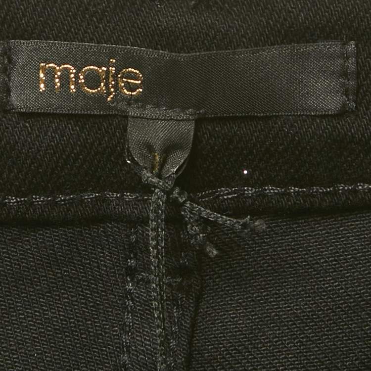 Pre Owned Maje Black Denim Raw Edge Jeans S Waist 28"