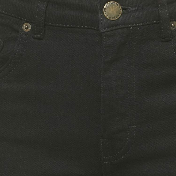 Pre Owned Maje Black Denim Raw Edge Jeans S Waist 28"