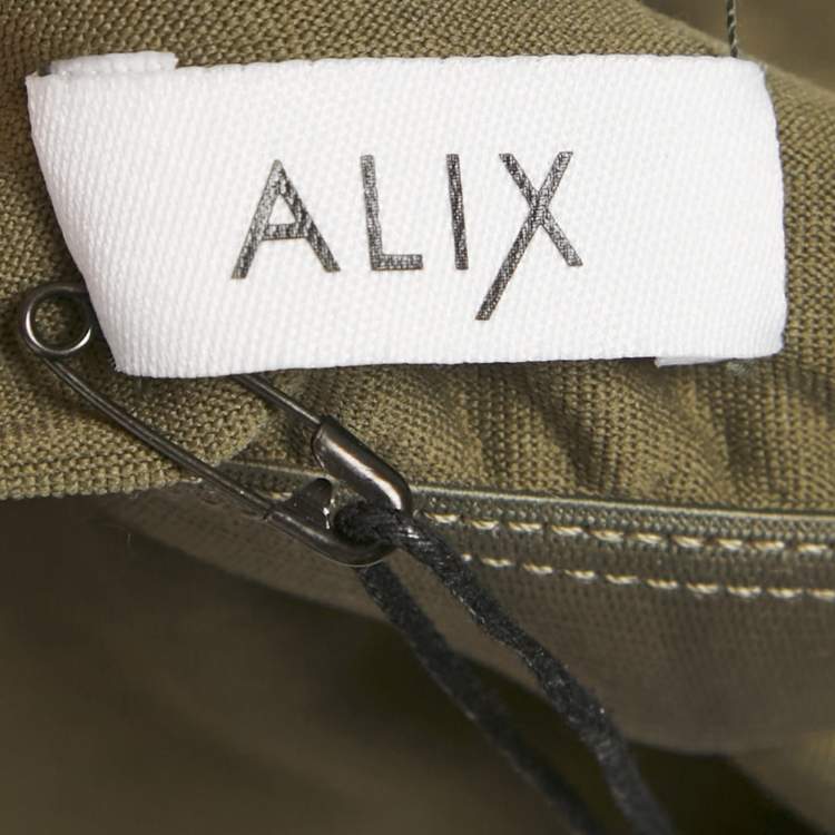 Pre Owned Alix Olive Green Jersey Sleeveless Bodysuit M 