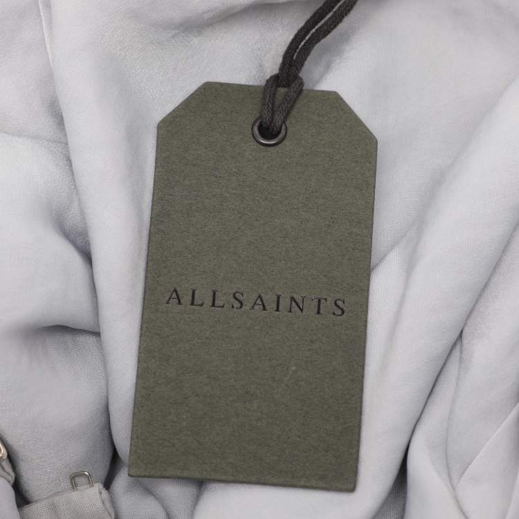 Pre Owned All Saints Grey Satin Cancity Dress S