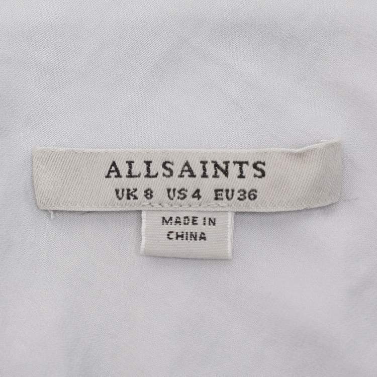 Pre Owned All Saints Grey Satin Cancity Dress S