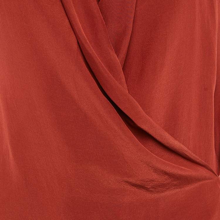Pre Owned All Saints Brick Red Silk Blend Sleeveless Mini Dress S