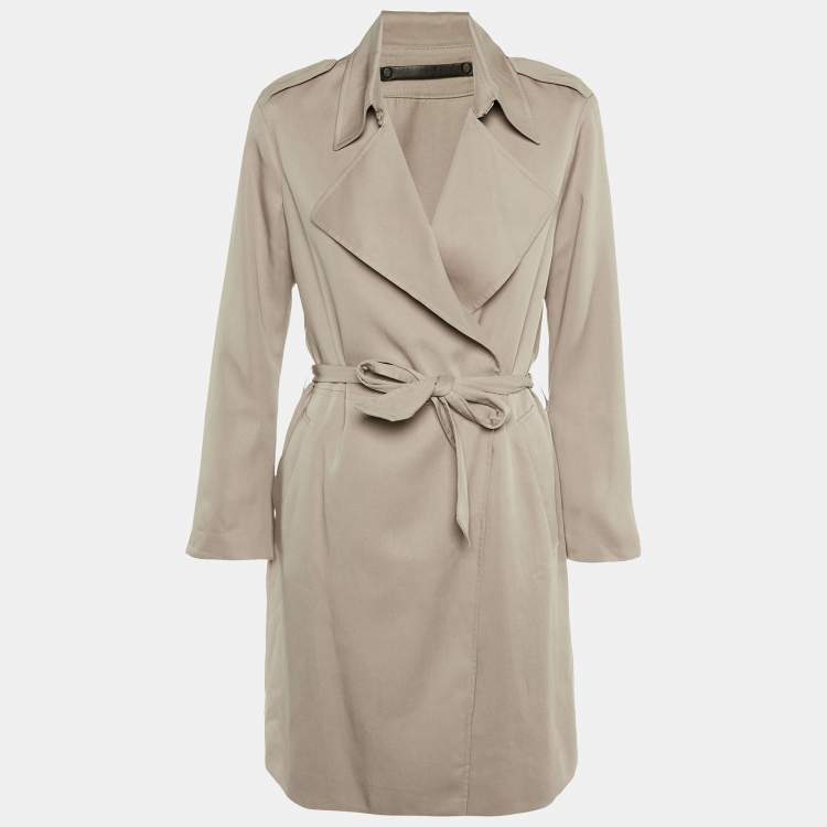 Pre Owned All Saints Beige Linen Belted Coat S