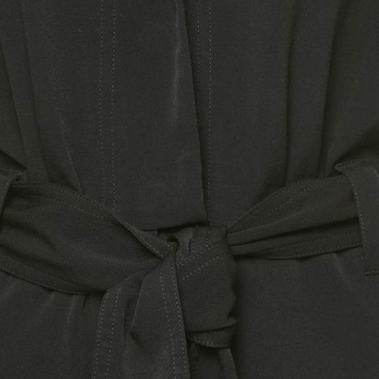 Pre Owned All Saints Black Crepe Belted Cropped Hailey Jumpsuit XS  