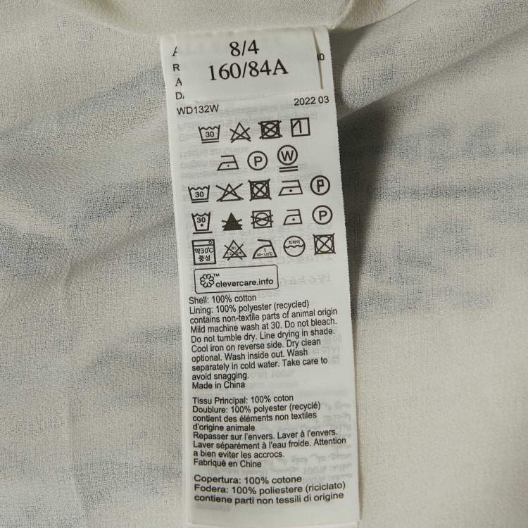 Pre Owned All Saints Blue/White Printed Cotton Dalia Oceano Midi Dress S