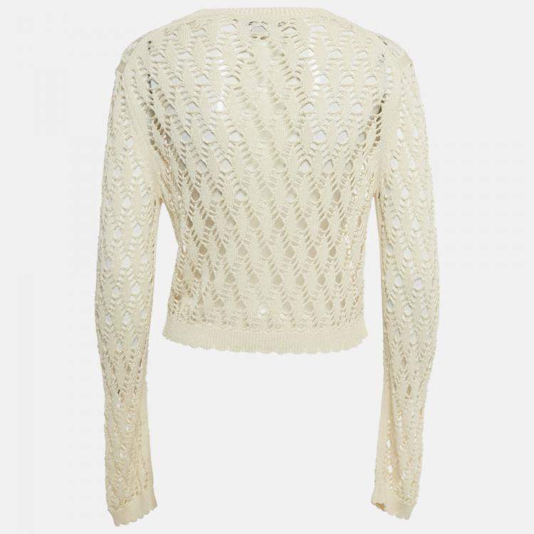 Pre Owned All Saints Beige Crochet and Satin 2 in 1 Erin Maxi Dress M