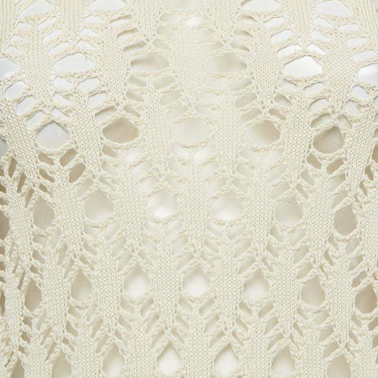 Pre Owned All Saints Beige Crochet and Satin 2 in 1 Erin Maxi Dress M