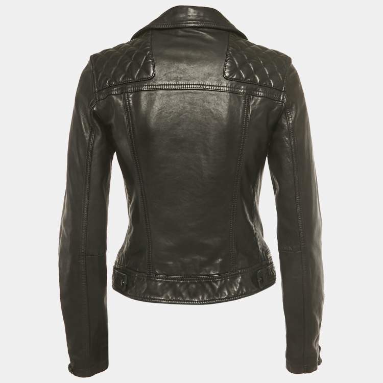 Pre Owned All Saints Black Leather Conroy Biker Jacket S