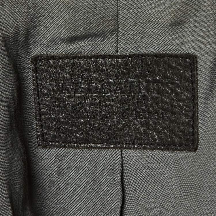 Pre Owned All saints Grey Leather Balfern Biker Jacket S