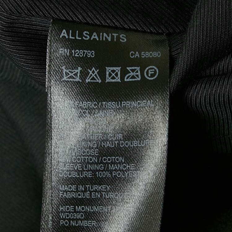 Pre Owned All Saints Black Felt and Leather Sleeve Jacket M