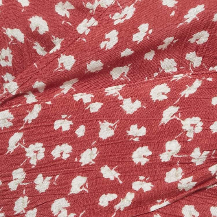 Pre Owned All Saints Pink Floral Print Crop Wrap Top XS