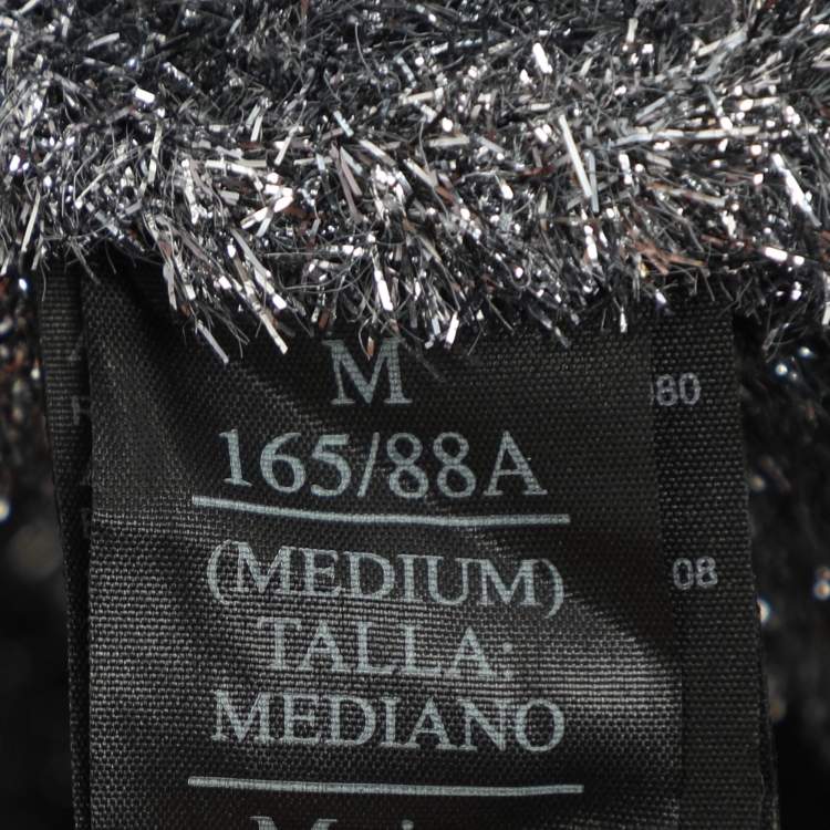 Pre Owned All Saints Silver/Grey Lurex Knit Tops M