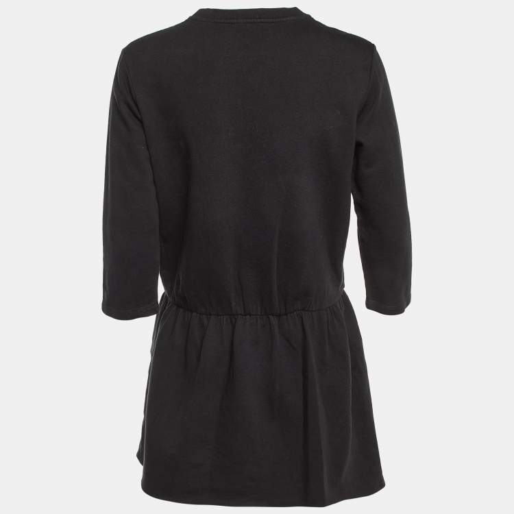 Pre Owned All Saints Black Cotton Niki Mini Sweat Dress L