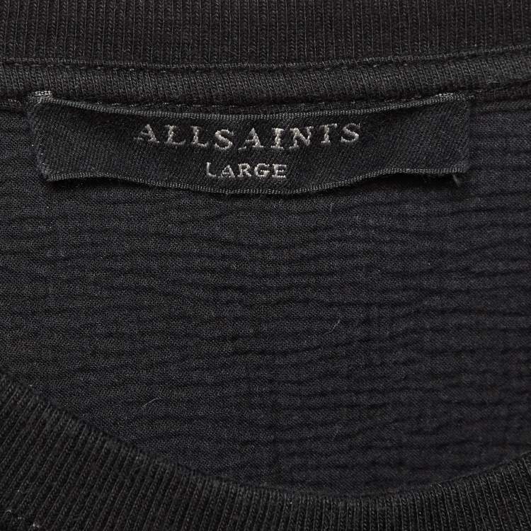 Pre Owned All Saints Black Cotton Niki Mini Sweat Dress L