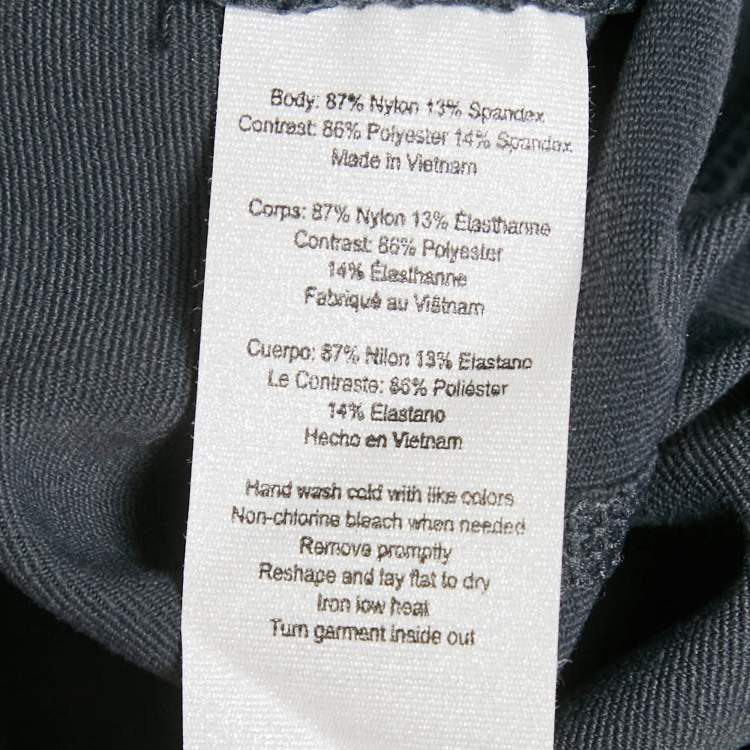 Pre Owned Alo Yoga Grey Jersey Mesh Detail Leggings L