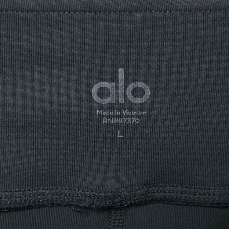 Pre Owned Alo Yoga Grey Jersey Mesh Detail Leggings L