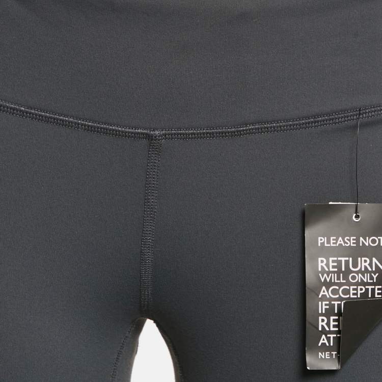 Pre Owned Alo Yoga Grey Jersey Mesh Detail Leggings L