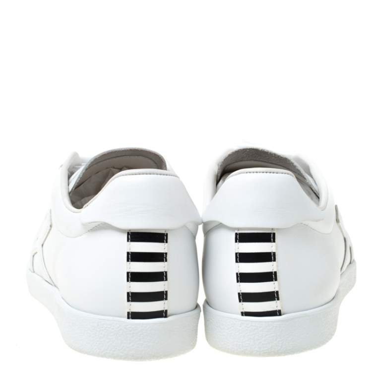 Pre Owned Aquazzura White Leather The A Lace Up Low Top Sneaker Size 40
