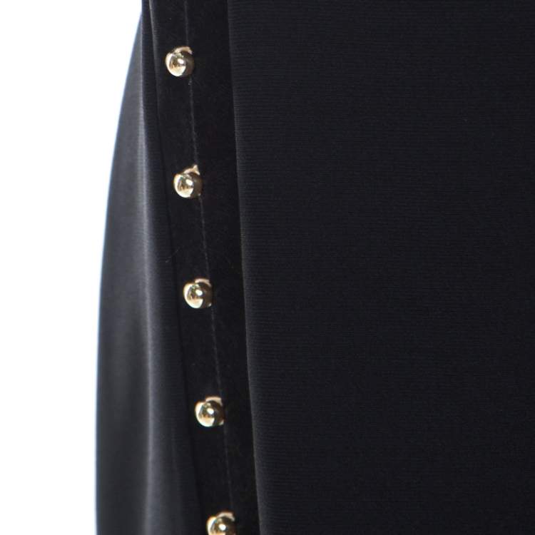 Pre Owned Altuzarra Black Crepe Bead Embellished Welkes Midi Skirt L