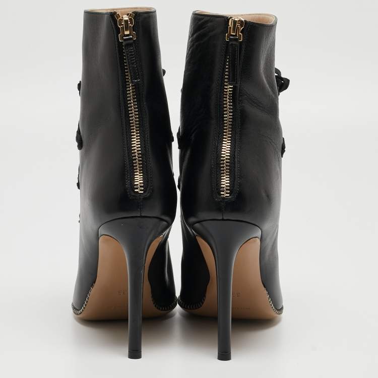 Pre Owned Altuzarra Black Leather Ankle Boots Size 39