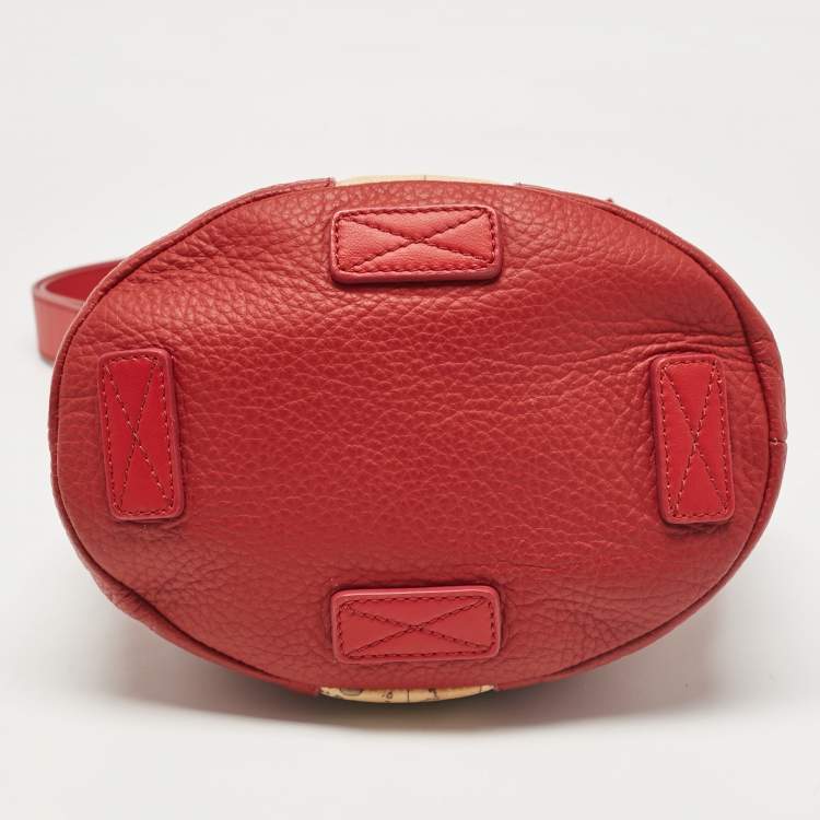 Pre Owned Alviero Martini 1A Classe Dark Red Leather Small Geo Bucket Bag