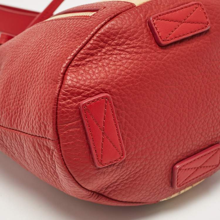 Pre Owned Alviero Martini 1A Classe Dark Red Leather Small Geo Bucket Bag
