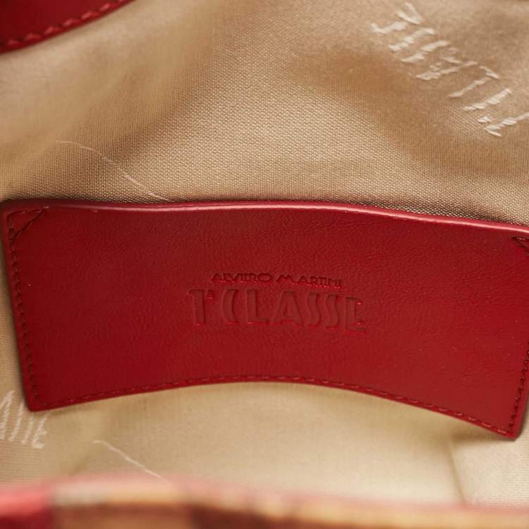 Pre Owned Alviero Martini 1A Classe Dark Red Leather Small Geo Bucket Bag