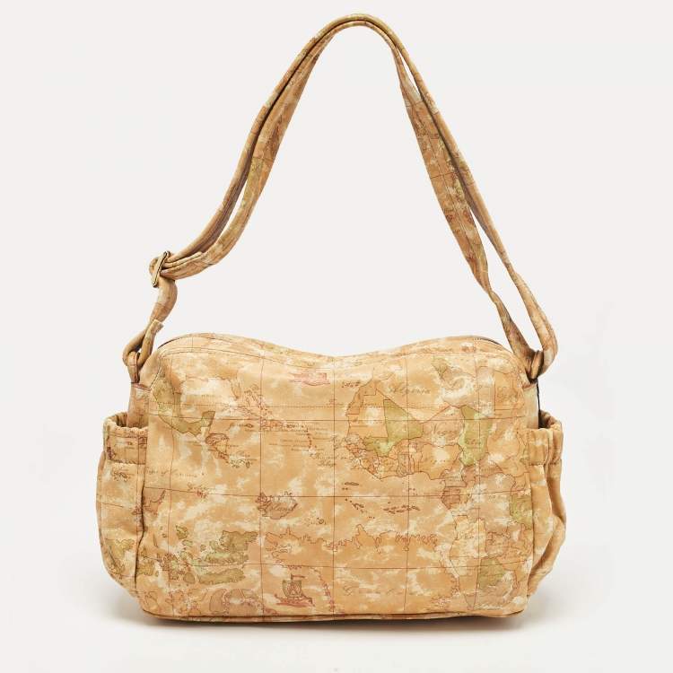 Pre Owned Alviero Martini 1A Classe Tan Leather Shoulder Bag