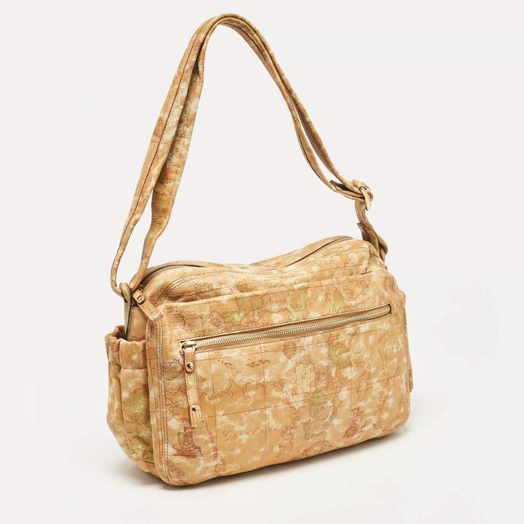 Pre Owned Alviero Martini 1A Classe Tan Leather Shoulder Bag