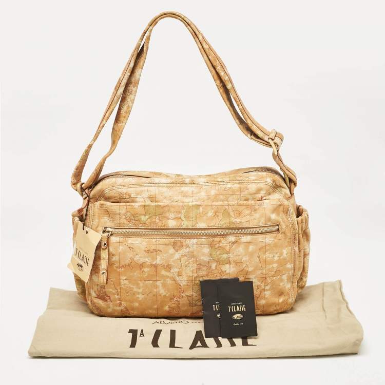 Pre Owned Alviero Martini 1A Classe Tan Leather Shoulder Bag