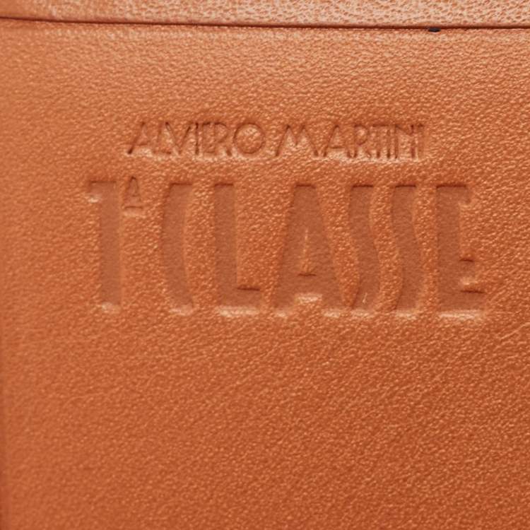 Pre Owned Alviero Martini 1A Classe Tan Geo Print Coated Canvas and Leather Flap Continental Wallet