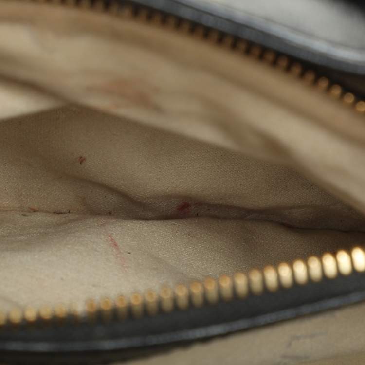 Pre Owned Alviero Martini 1A Classe Black Coated Canvas and Leather Satchel