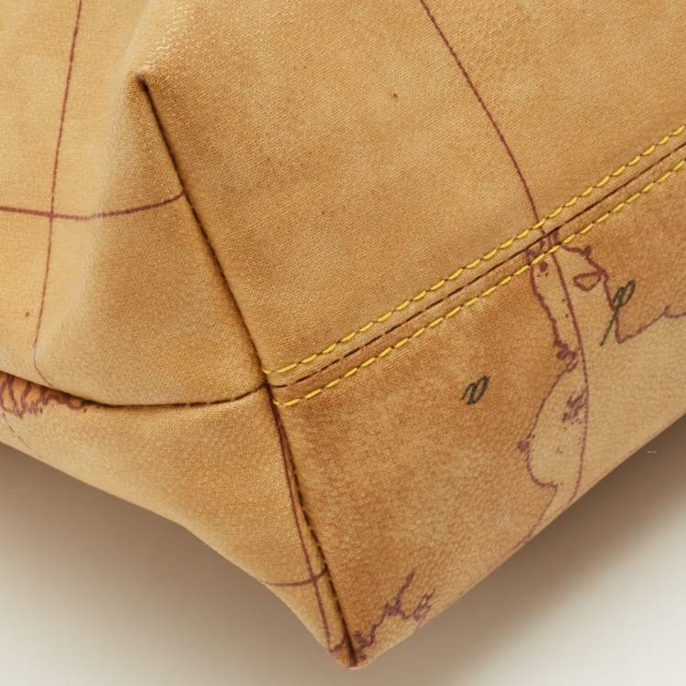 مملوكة مسبقًا Alviero Martini 1A Classe Tan Geo Classic Print Coated Canvas and Leather Tote