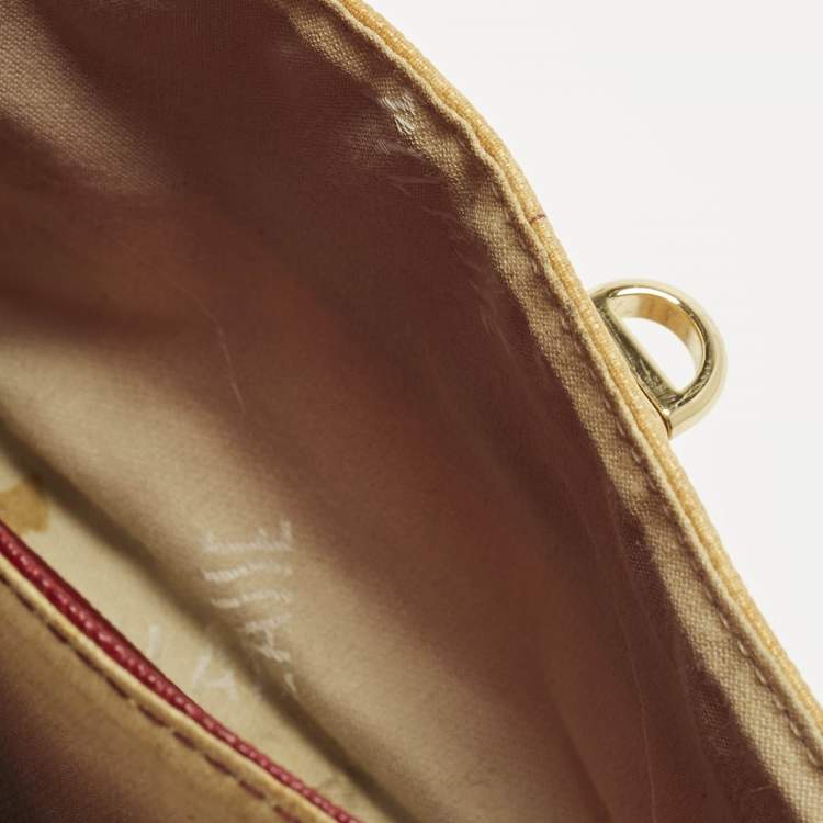 Pre Owned Alviero Martini 1A Classe Red/Tan Geo Print Coated Canvas and Leather Crossbody Bag