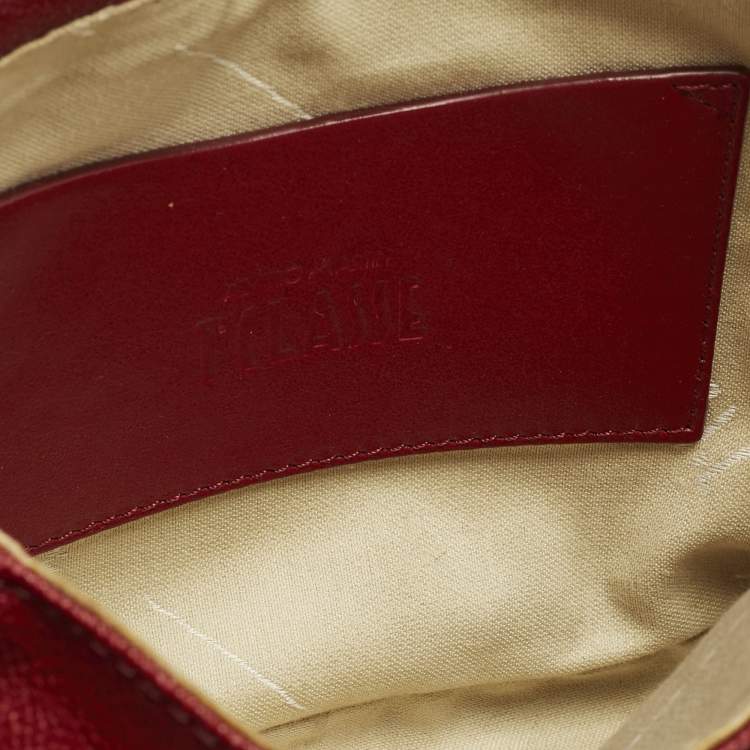 Pre Owned Alviero Martini 1A Classe Red/Tan Geo Print Coated Canvas and Leather Crossbody Bag