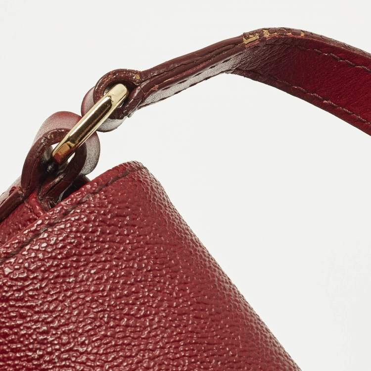 Pre Owned Alviero Martini 1A Classe Red/Tan Geo Print Coated Canvas and Leather Crossbody Bag
