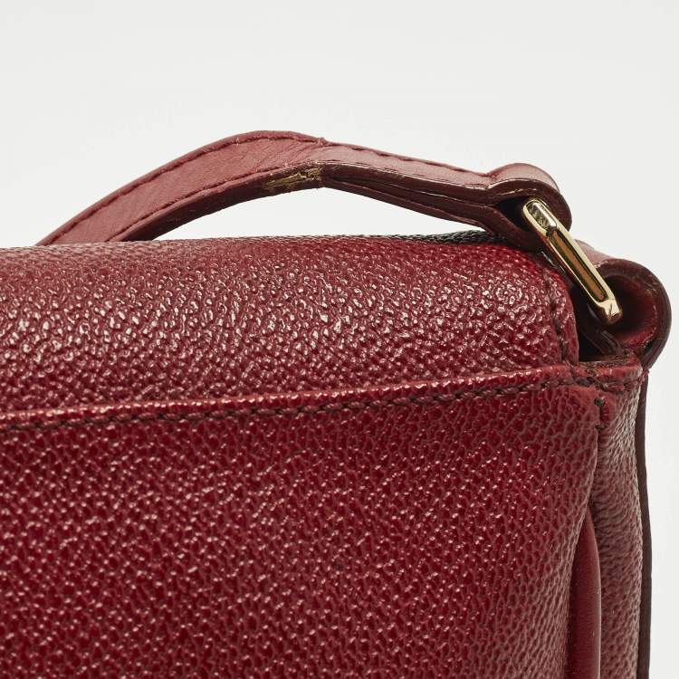 Pre Owned Alviero Martini 1A Classe Red/Tan Geo Print Coated Canvas and Leather Crossbody Bag