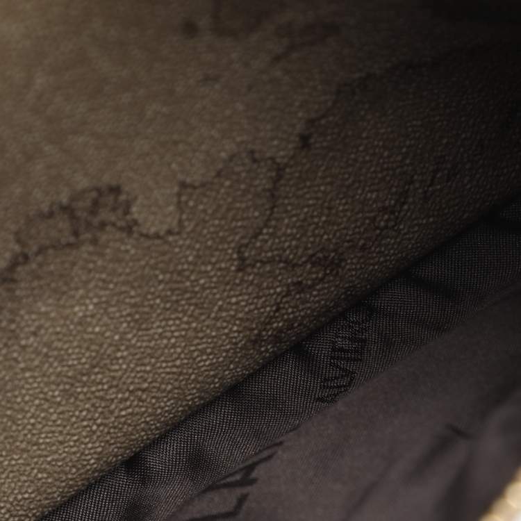 Pre Owned Alviero Martini 1A Classe Beige/Brown Geo Print Coated Canvas Satchel