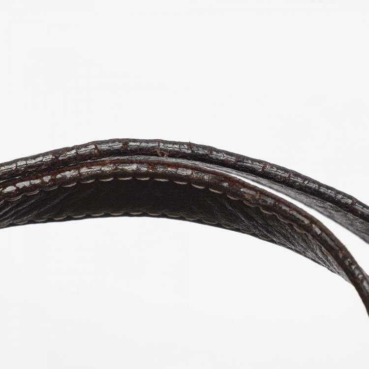 Pre Owned Alviero Martini 1A Classe Beige/Brown Geo Print Coated Canvas Satchel