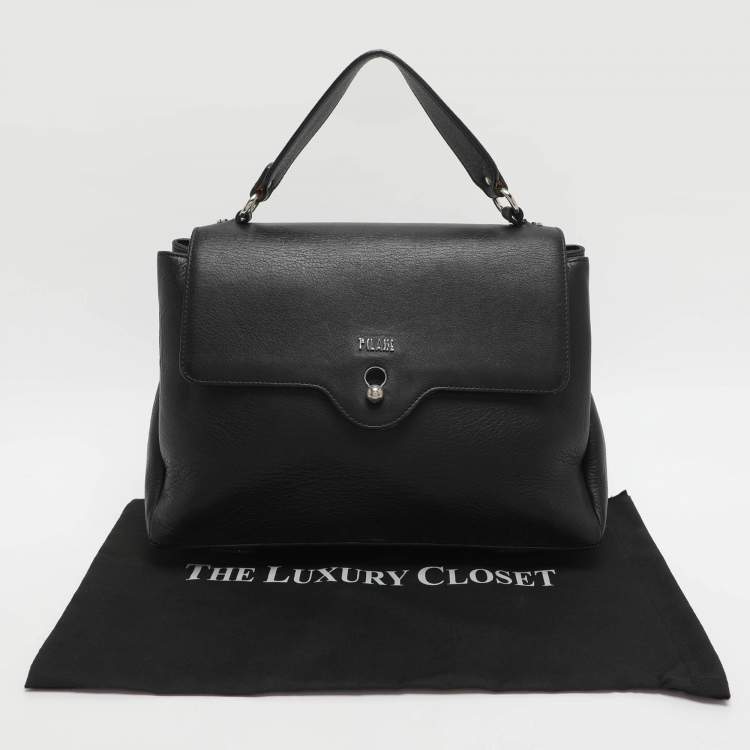 Pre Owned Alviero Martini 1A Classe Black Leather Top Handle Bag