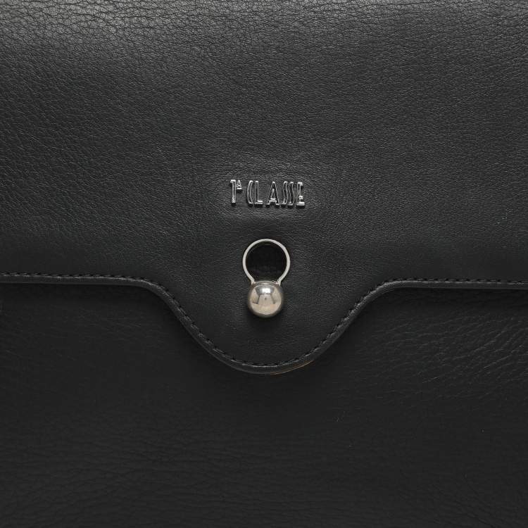 Pre Owned Alviero Martini 1A Classe Black Leather Top Handle Bag