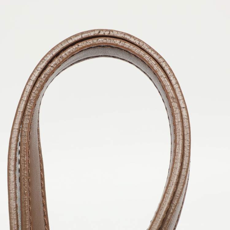 Pre Owned Alviero Martini 1A Classe Tan/Brown Geo Print Coated Canvas and Leather Tote