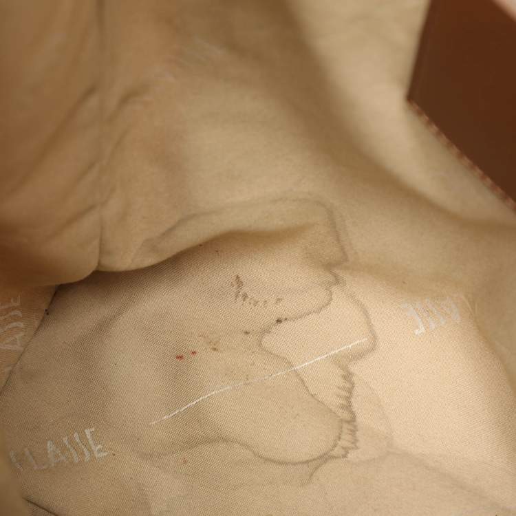 Pre Owned Alviero Martini 1A Classe Tan/Brown Geo Print Coated Canvas and Leather Tote