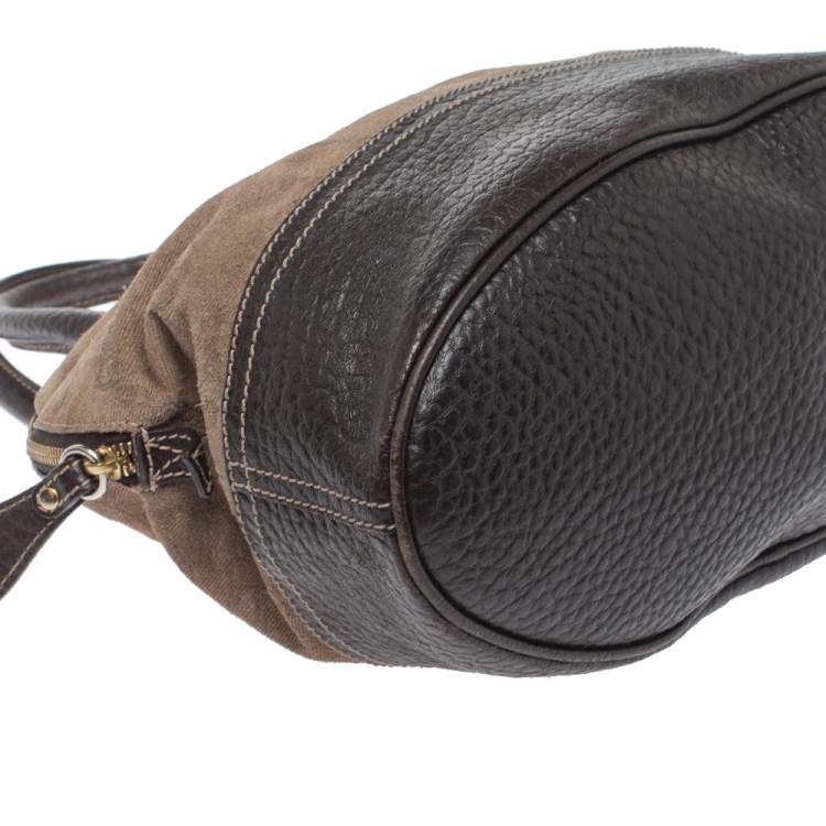 Pre Owned Alviero Martini 1A Classe Brown Fabric and Leather Satchel