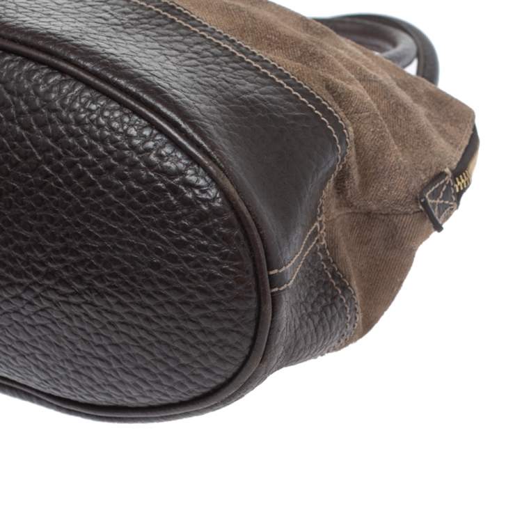 Pre Owned Alviero Martini 1A Classe Brown Fabric and Leather Satchel
